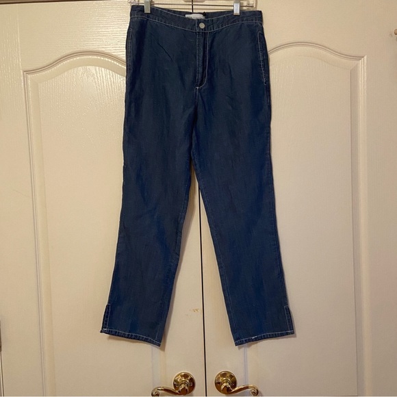 NWT Zara Straight Leg Pants - Dark Blue - Picture 1 of 9